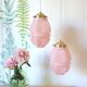 Art Deco glass suspensions from Clichy in pink – Skyscraper style