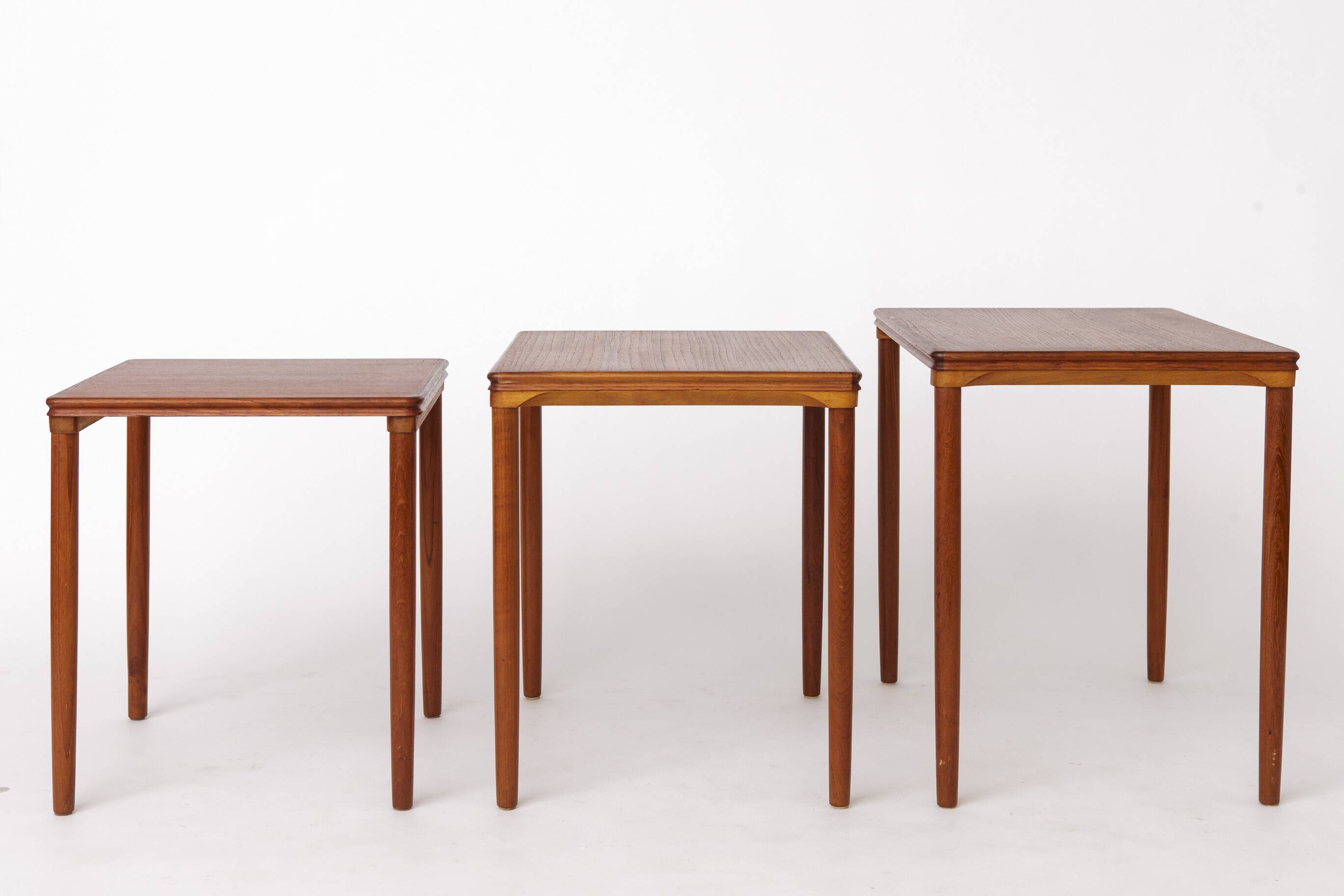 Set of 3 Teak Nesting Tables – 1970s Danish, Mid-Century Modern Design