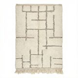 Moroccan rug with black graphic pattern
