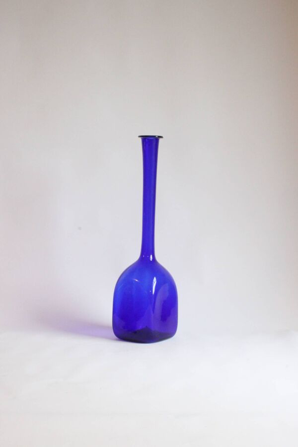 Vase en verre Empoli bleu cobalt