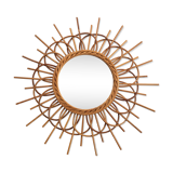 Rattan sun shape mirror 56x21cm