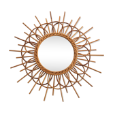 Rattan sun shape mirror 56x21cm