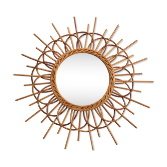 Rattan sun shape mirror 56x21cm