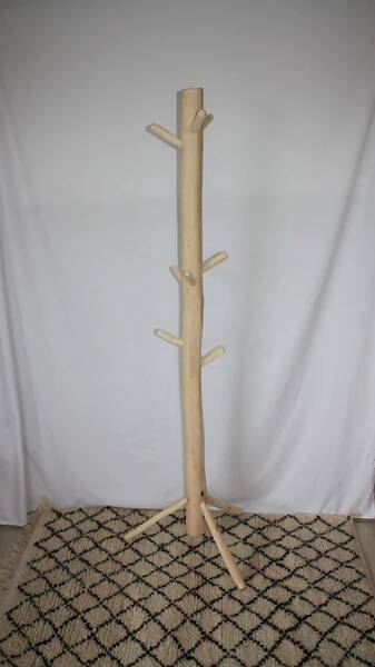 Superb handcrafted Scandinavian style coat rack in 100% natural lemon wood (2 sizes to choose from)