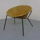 Danish Suede Folding Balloon Chair by Hans Olsen for Lea, 1960s