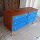 Teak and suede chest of drawers/dressing table, 1950