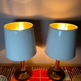 70s wood metal vinyl lamps (X2)