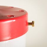 Italian pendant lamp with “lattimo” Murano glass shades, mid century modern