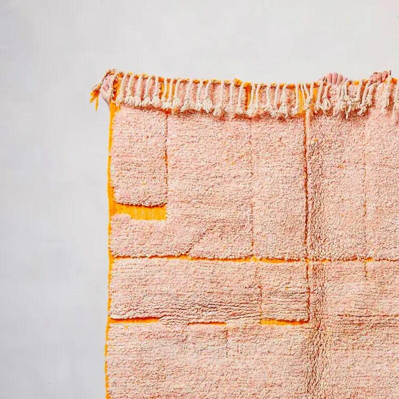 Orange wool rug 250cm x 150cm