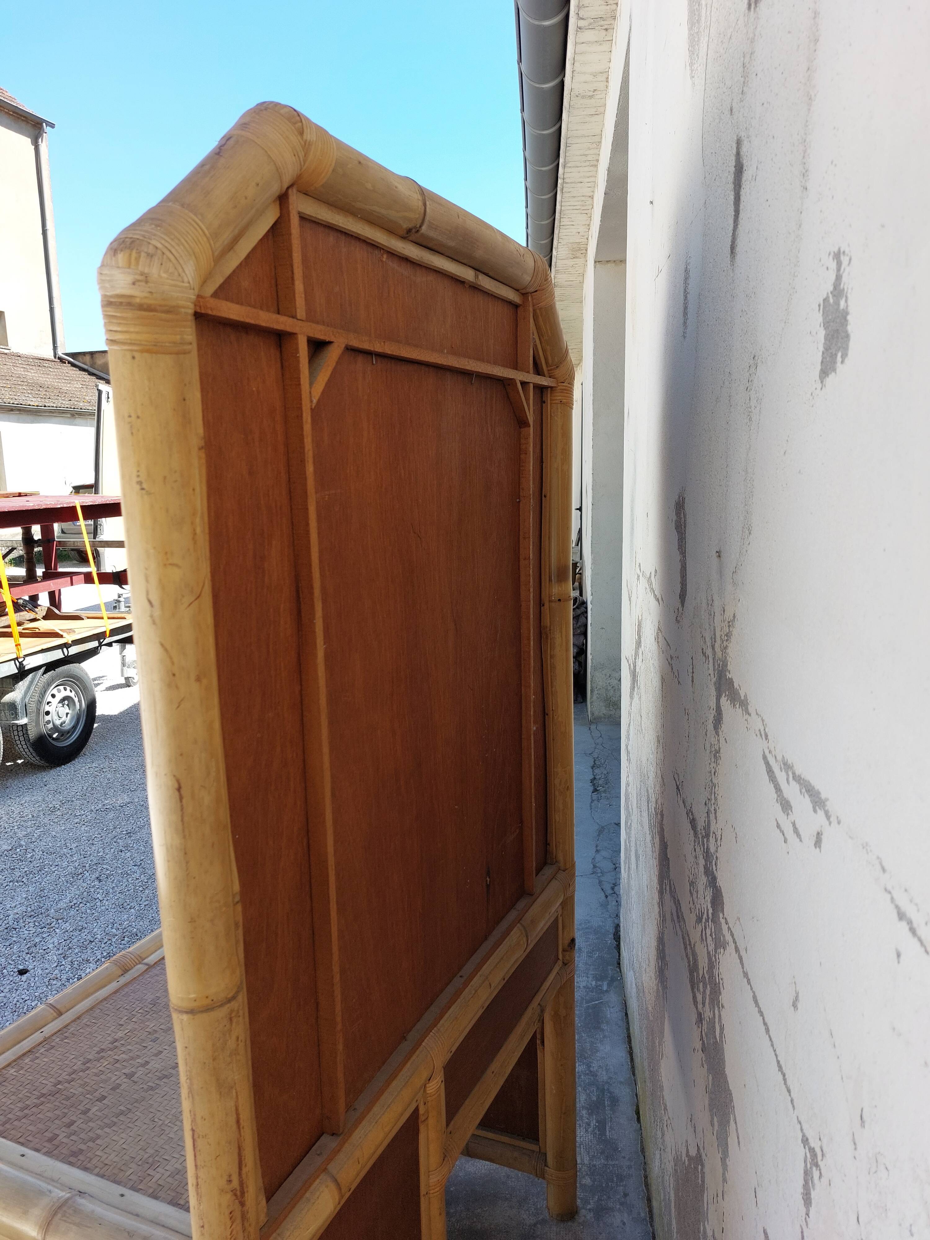 Coiffeuse en bambou 1970 vintage