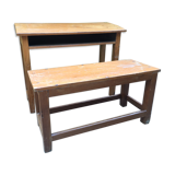 Ancien bureau d'écolier tamoul en teck