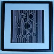 Tableau Vintage Art Optique – Linear Composition B&W – Frame 40x40cm