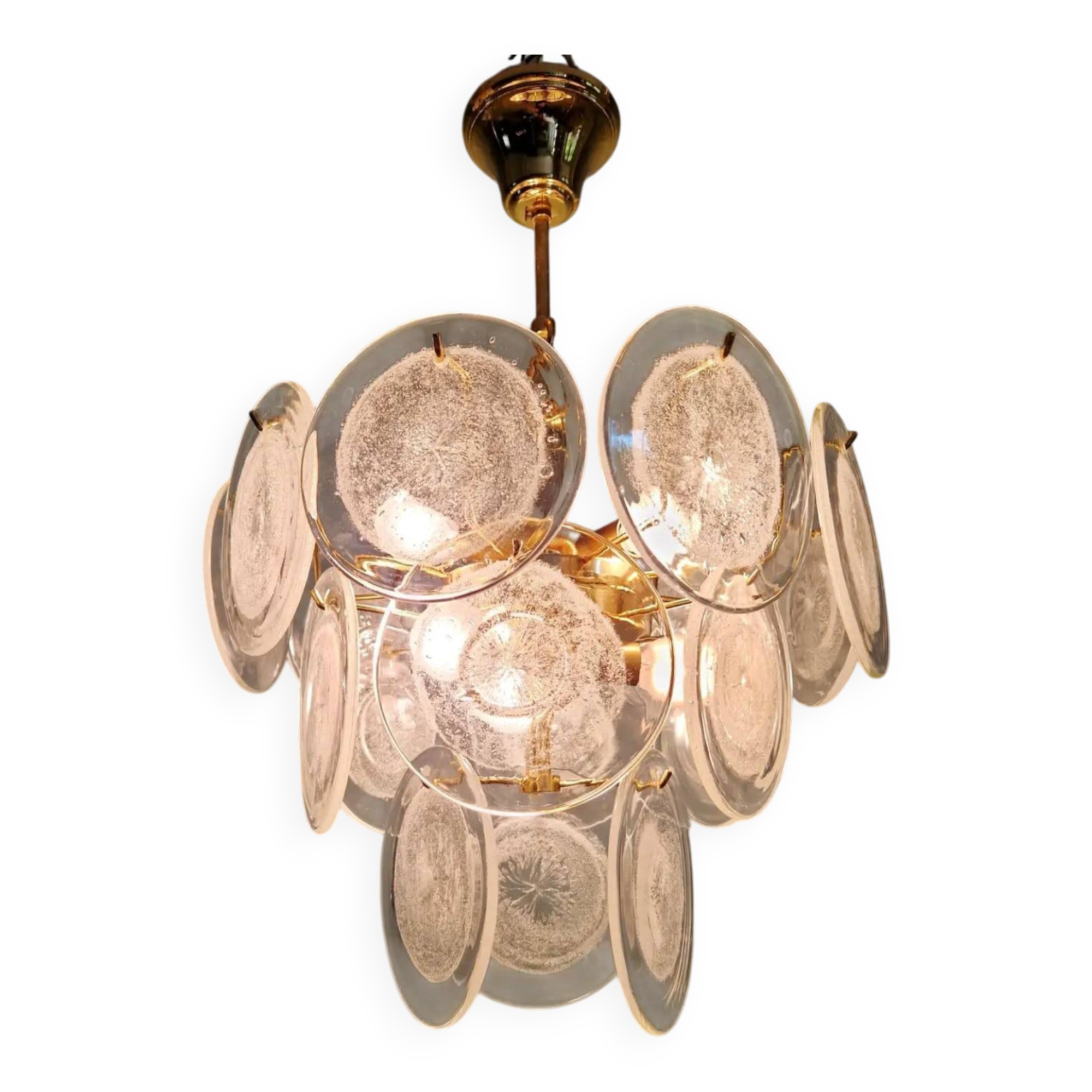 Murano glass disc chandelier, Italy, 1970s