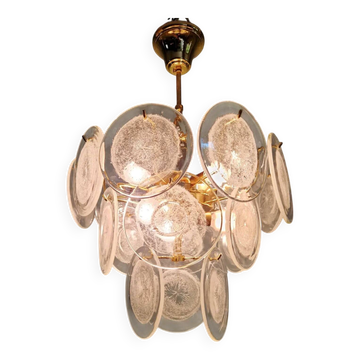 Murano glass disc chandelier, Italy, 1970s