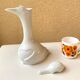 Carafe animalière grande oie en porcelaine blanche vintage années 80
