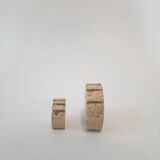 Pair of fish paperweights - vintage travertine Fratelli Mannelli design
