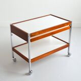 Scandinavian serving trolley / Trolley on wheels with drawer 1960s