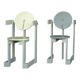 Rare pair of 'Plakhout' Side Chairs by Henk Lampe. 1979