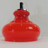 Red opaline pendant light / space age / vintage
