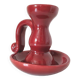 Red Art Deco ceramic candle holder