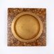 Large square brass and epoxy trinket tray with seed inclusions