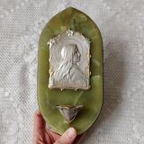 Green onyx wall stoup