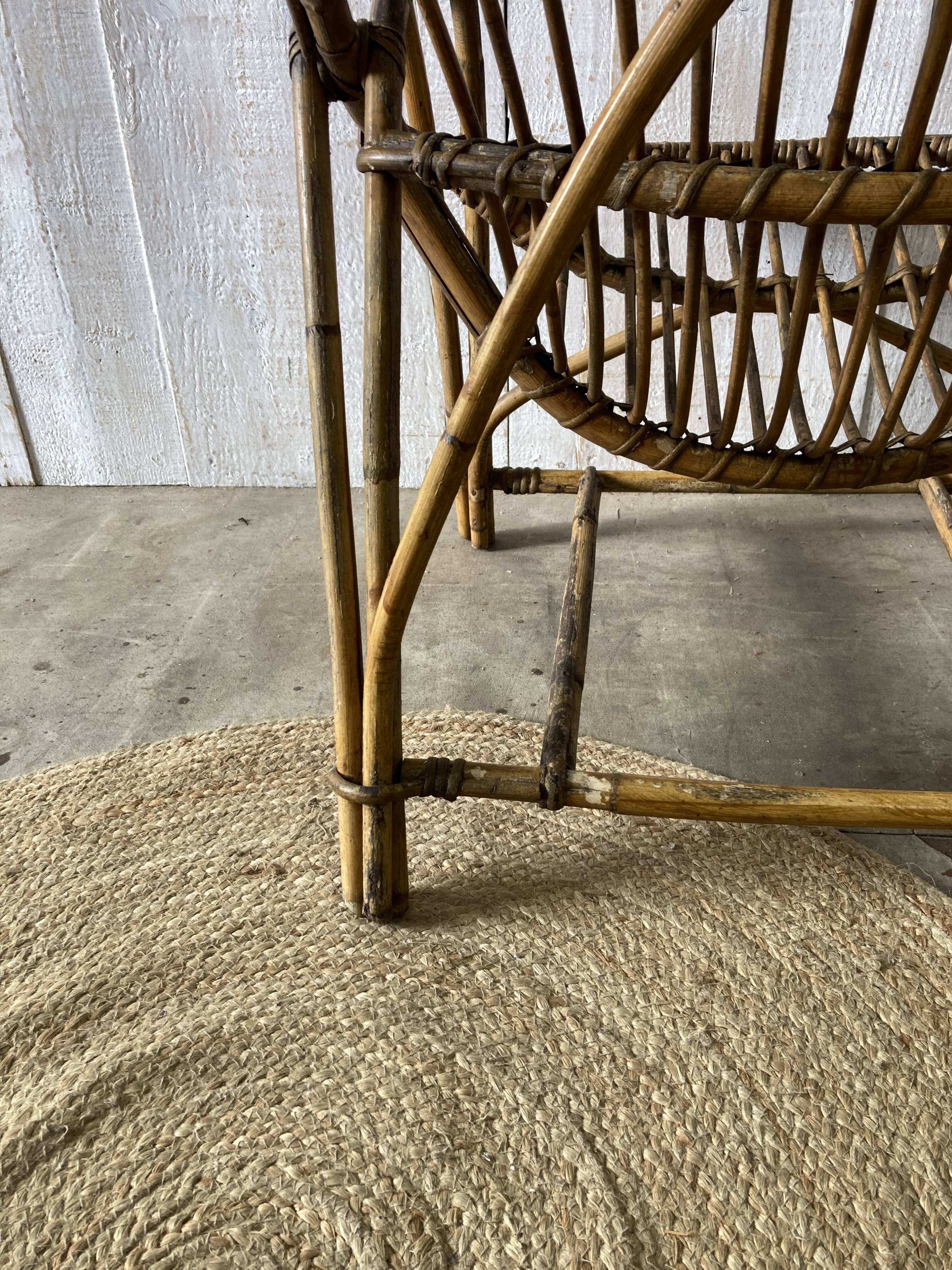 Pair of vintage rattan armchairs