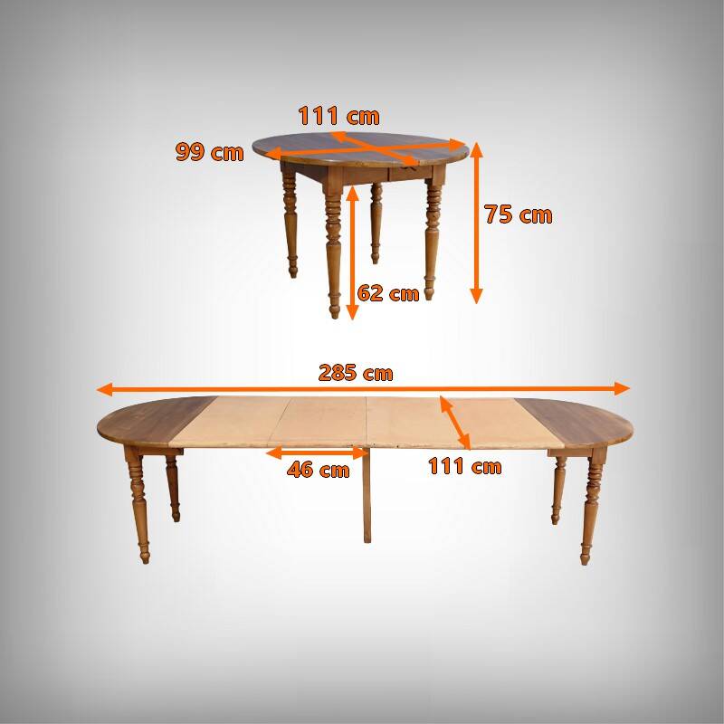 Cherrywood Extending Table, Louis-Philippe Style – 1900