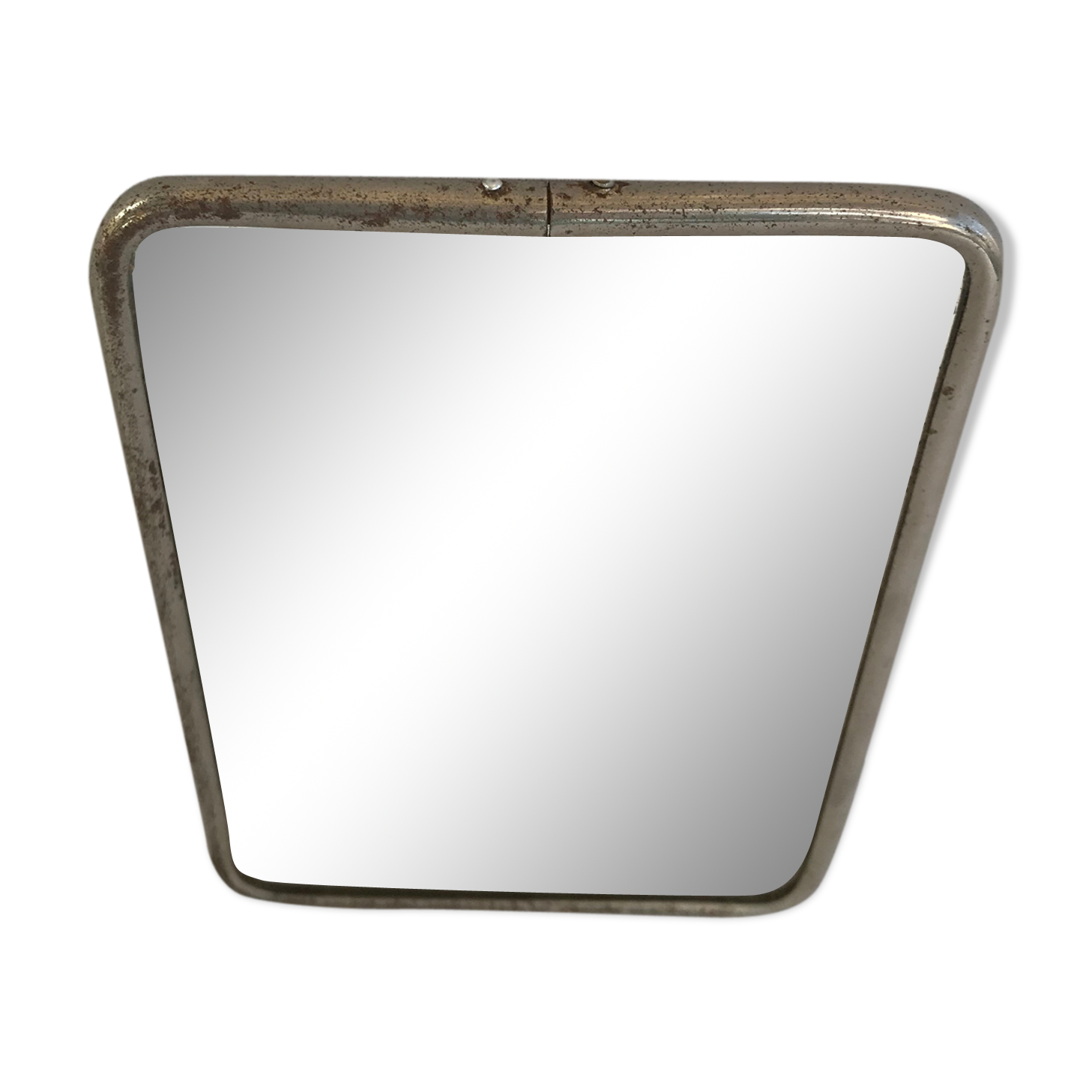 Former mirror barbier contour alu - trépied - brown background vintage decoration