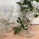 Set of 4 wine glasses in cut glass
