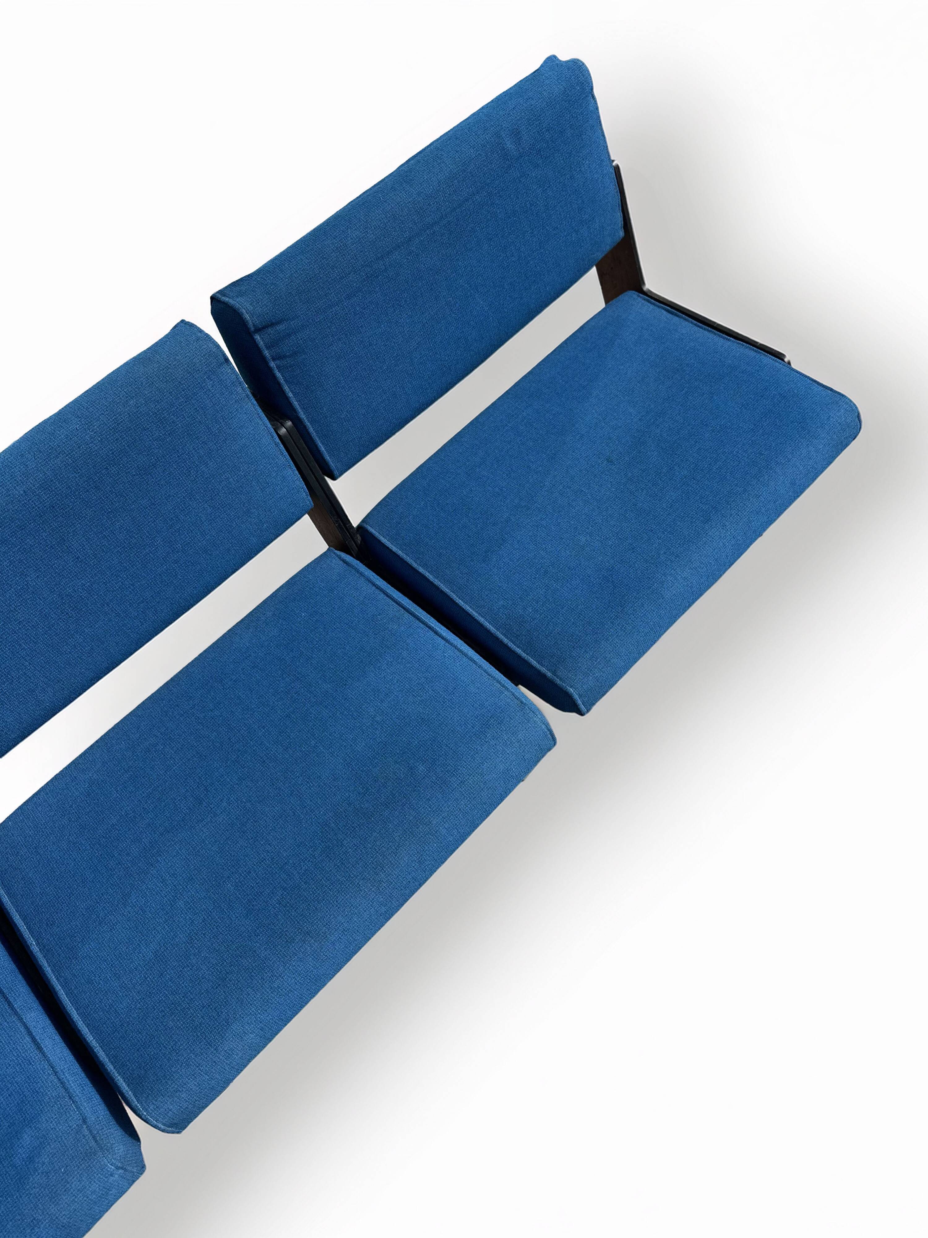 Banc vintage bleu des années 1960 par Roger Tallon