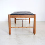 Scandinavian coffee table in oak and slate 1950