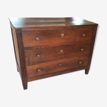 Commode noyer de la fin du XVIIIème siècle