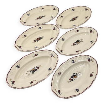Set of 6 Sarreguemines plates