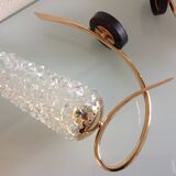 Pair of brass sconces and structured tulip glass 60/70s