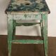 Old stool, green, wabi-sabi