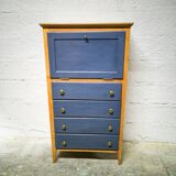 Vintage blue secretary and raw wood