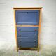 Vintage blue secretary and raw wood