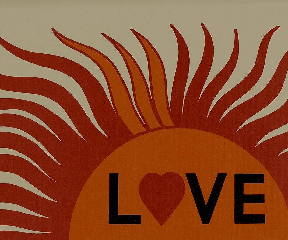 Lithograph Poster YSL Yves Saint Laurent - LOVE 1972