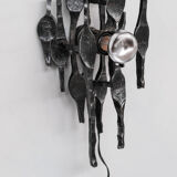 Brutalist Iron Single Mid-Century Belgium Wall Light