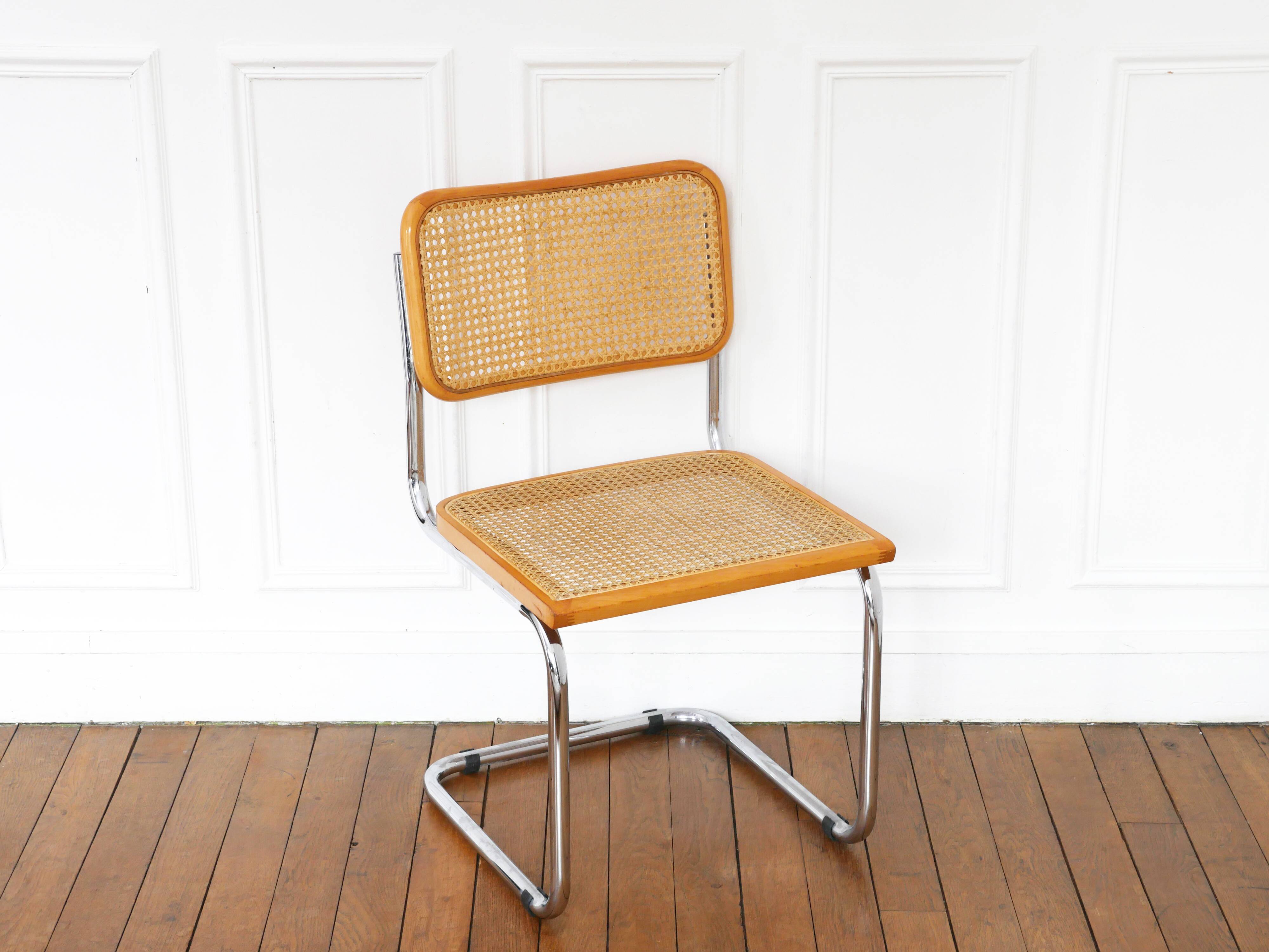 Chaise Cesca B32 Breuer Made in Italy - Cannage de l'assise refait