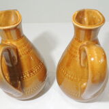 Pair of vintage stoneware pitchers