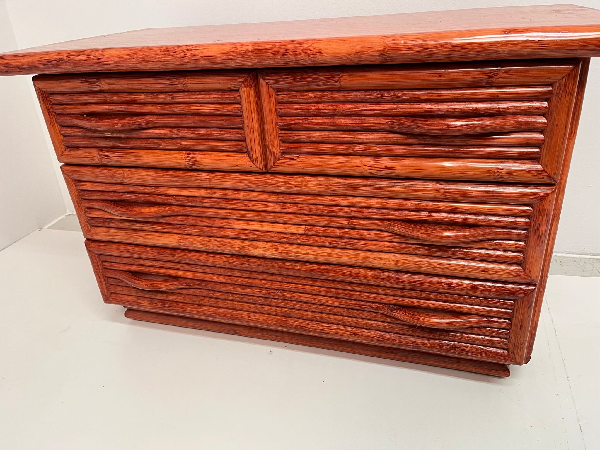 Maugrion rattan chest of drawers from the 60s/70s