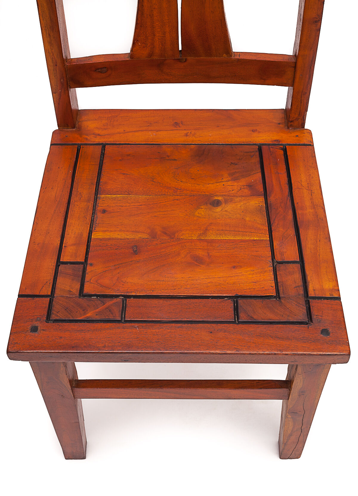 Set of 4 chairs in solid mahogany, vintage Art Nouveau, 1900