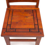 Set of 4 chairs in solid mahogany, vintage Art Nouveau, 1900