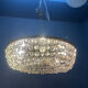 Chandelier en cristal et laiton italien des années 1960 – 6 lumières