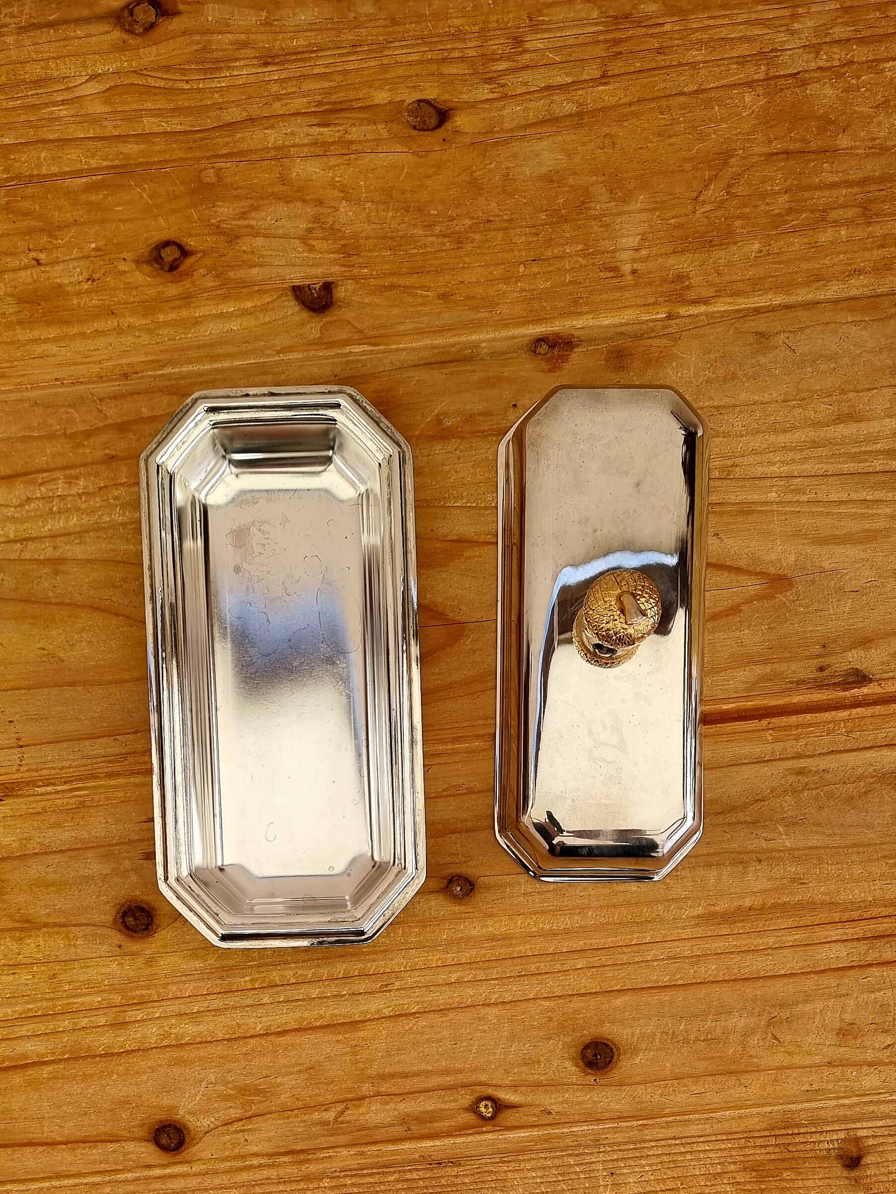 Vintage silver plated butter dish