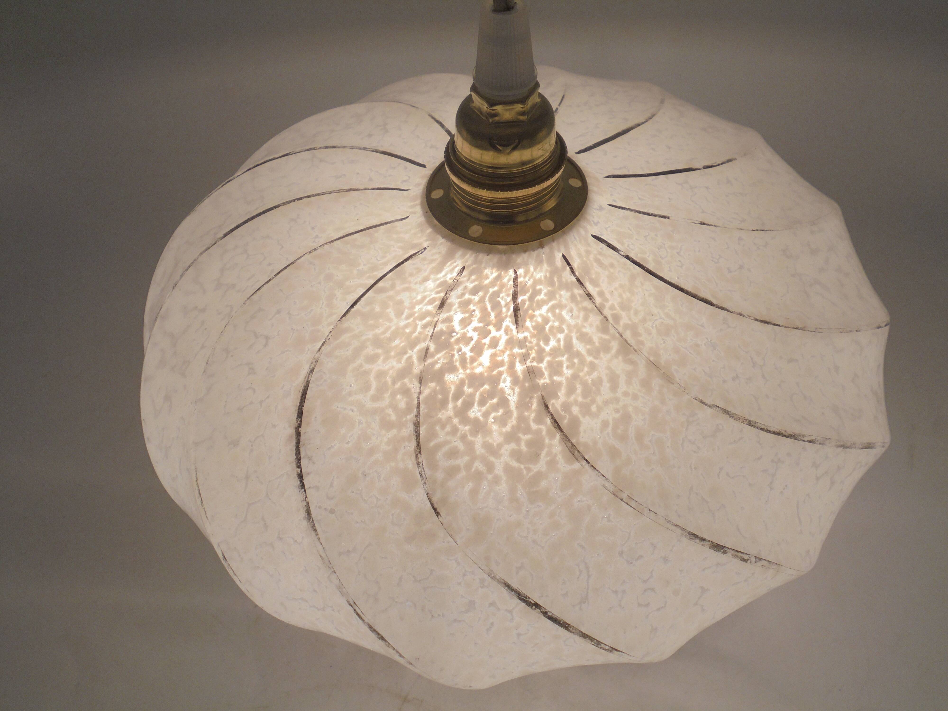 Speckled glass pendant light