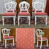 Set of 6 English Victorian style mahogany chairs.