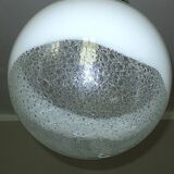 Murano Mazzega globe pendant light with bold swirl, 1960s